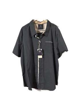 Craft + Flow Men's Blue Polka Dot Short Sleeve Button Up Shirt